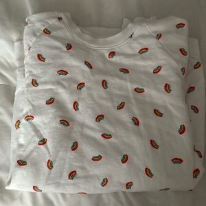 White rainbow crew neck sweatshirt from American Apparell